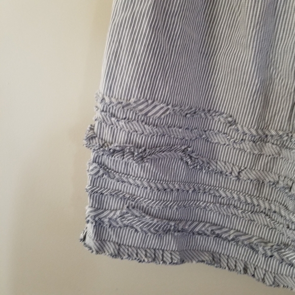 CYNTHIA Steffe Strapless Cotton Ruffled Trim Striped Dress Size 6 - Picture 3 of 9